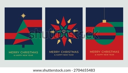 Polygonal shaped Christmas themed cards
