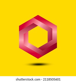 Polygonal shaped logo design with yellow background