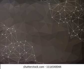 Polygonal shapes background, low poly triangles mosaic, black crystals backdrop, vector design wallpaper