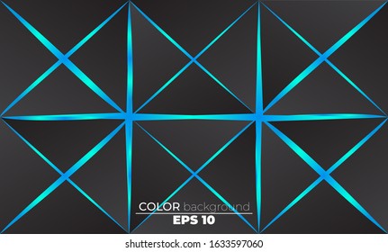 Polygonal shapes background low poly triangles mosaic black and blue neon