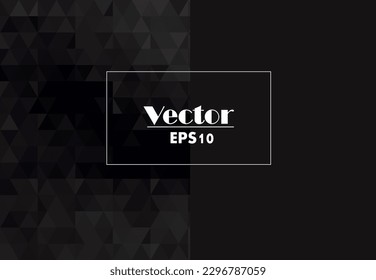 Polygonal shapes background, low poly triangles mosaic, black crystals backdrop, vector design wallpaper