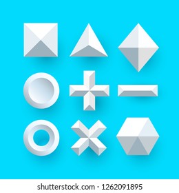 Polygonal shapes vector white. Vector illustration art