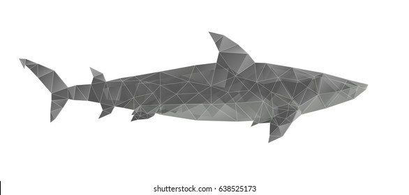 Polygonal shark. with gradient. eps10