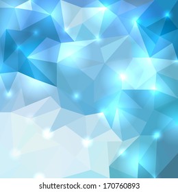 Polygonal shine background. Vector illustration