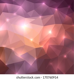 Polygonal shine background. Vector illustration