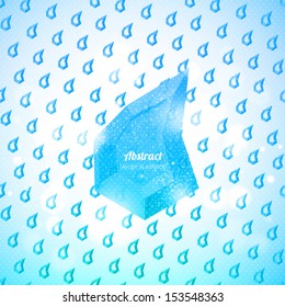 Polygonal shining drop of rain. Seamless background. Vector illustration.