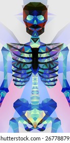 Polygonal skeleton. low poly illustration. Polygonal creative poster