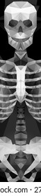 Polygonal skeleton. low poly illustration. Polygonal creative poster