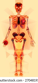 Polygonal skeleton. low poly illustration. Polygonal creative poster