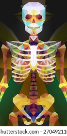 Polygonal skeleton. low poly illustration. Polygonal creative poster