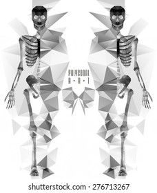 Polygonal skeleton. low poly illustration. Polygonal creative poster