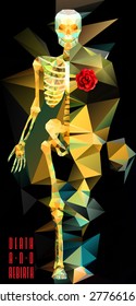 Polygonal skeleton. low poly illustration. Polygonal creative poster
