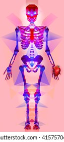 Polygonal skeleton. low poly illustration. Polygonal creative poster