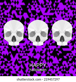 polygonal skull halloween background