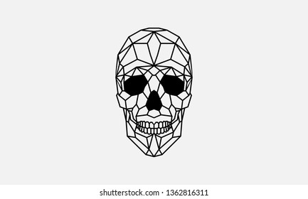 Polygonal Skull Symbol Vector Illustration