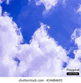Polygonal sky with clouds.Abstract  sky geometric background.