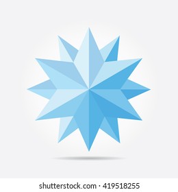 Polygonal Snowflake in Vector