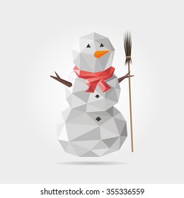 Polygonal Snowman in Vector