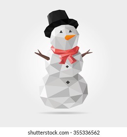 Polygonal Snowman in Vector