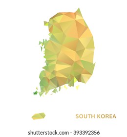 polygonal south korea map, polygon abstract map, isolated vector