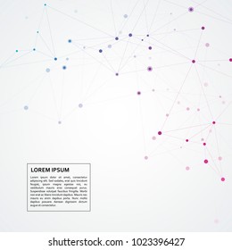 Polygonal space background with connecting dots and lines. Abstract connection structure design.