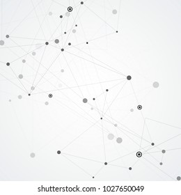 Polygonal space background with connecting dots and lines. Abstract connection structure design