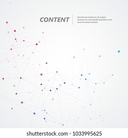 Polygonal space background with connecting dots and lines. Abstract connection structure design.