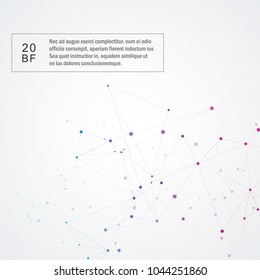 Polygonal space background with connecting dots and lines. Abstract connection structure design.