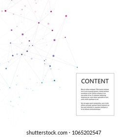 Polygonal space background with connecting dots and lines. Abstract connection structure design.