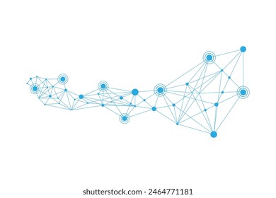 Polygonal Space Background with Connecting Dots and Lines vector