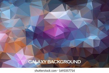 Polygonal Space background with nebula and stars. Magic color Infinite universe and starry night. Vector illustration for poster design. High technology, milky way concept. 