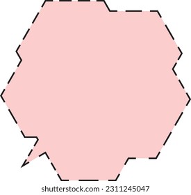 Polygonal speech bubble Dashed line Red