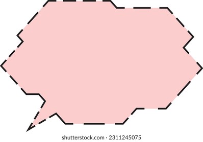 Polygonal speech bubble Dashed line Red