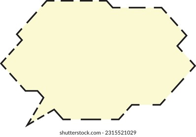 Polygonal speech bubble Dashed line Yellow