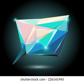 Polygonal speech bubble in different colours EPS 10