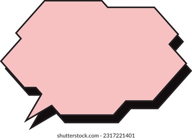 Polygonal speech bubble with shadow Red