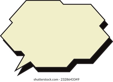 Polygonal Speech Bubble with shadow Yellow
