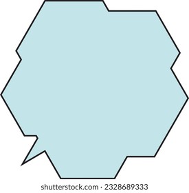 Polygonal Speech Bubble Solid line Light blue