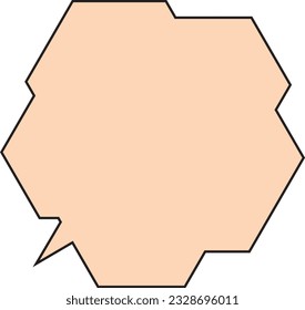 Polygonal Speech Bubble Solid line Orange