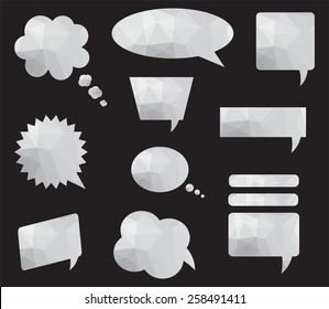 Polygonal speech bubbles.Abstract vector illustration.