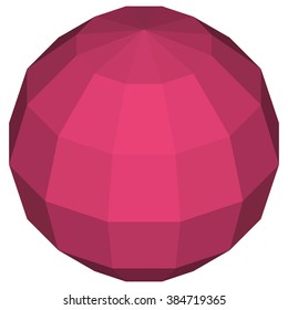 Polygonal sphere with gradient color polygons.