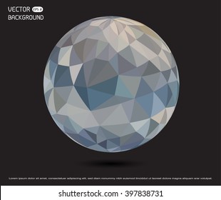 Polygonal Sphere.Geometric Sphere.Vector Globe Design.