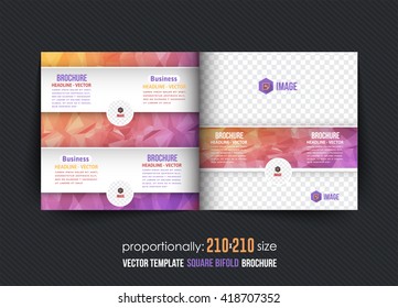 Polygonal Square Bi-Fold. Corporate Leaflet, Cover, Brochure Design