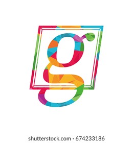 polygonal square initial letter g lowercase geometrical logo