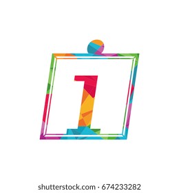 polygonal square initial letter i lowercase geometrical logo