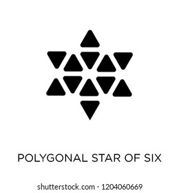 Polygonal star of six points icon. Polygonal star of six points symbol design from Geometry collection. Simple element vector illustration on white background.