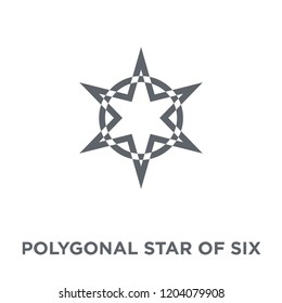 Polygonal star of six points icon. Polygonal star of six points design concept from Geometry collection. Simple element vector illustration on white background.