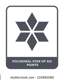 polygonal star of six points icon vector on white background, polygonal star of six points trendy filled icons from Geometry collection, polygonal star of six points simple element illustration