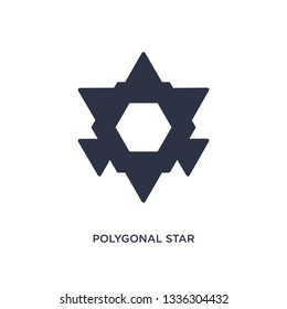 polygonal star of six points icon on white background. Simple element illustration from geometry concept.
