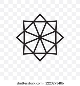 Polygonal star of six points vector linear icon isolated on transparent background, Polygonal star of six points transparency concept can be used for web and mobile